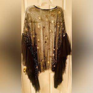 Black and gold sequin dress size 2x-3x flair arms